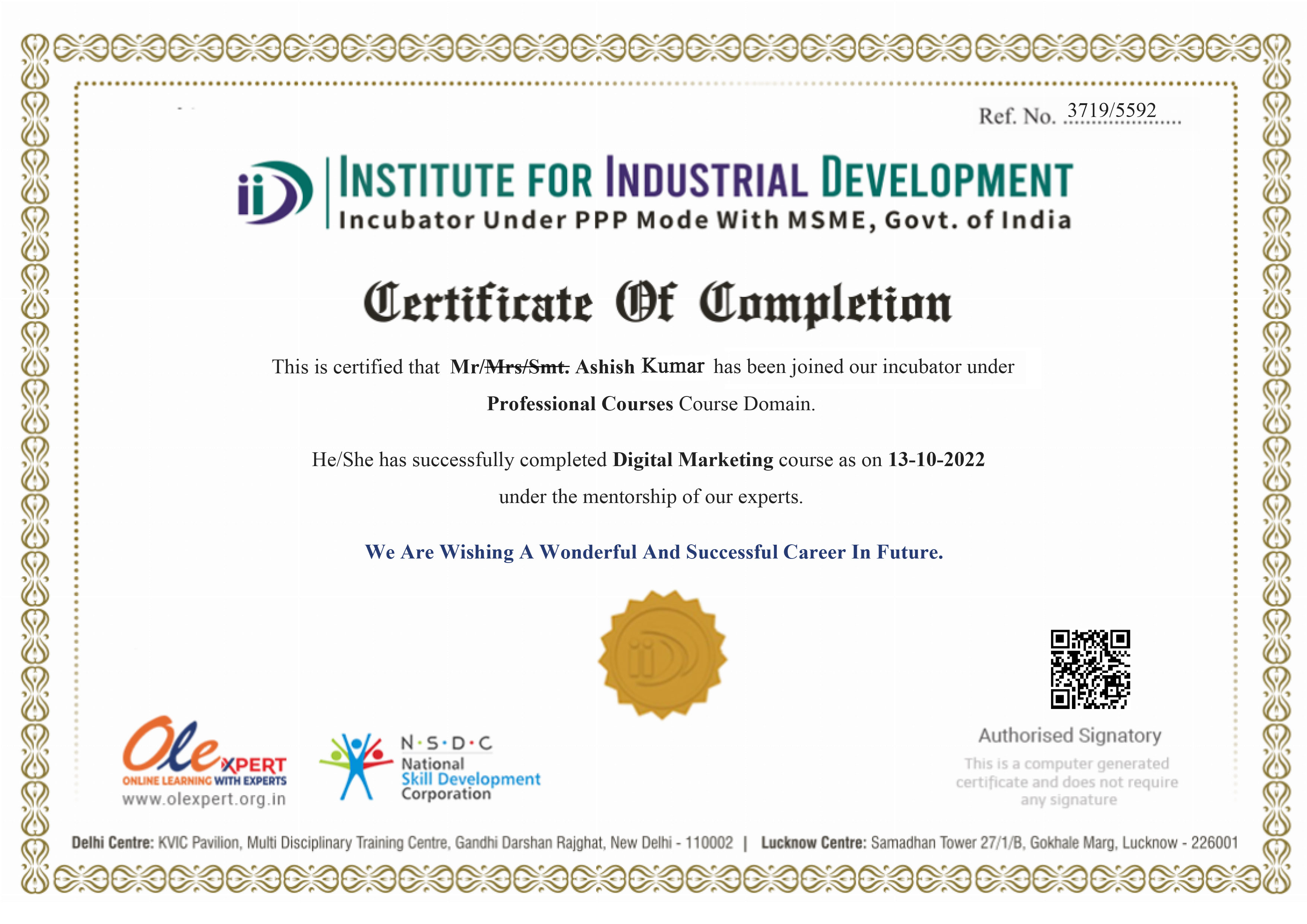 OLExpert Demo Certificate